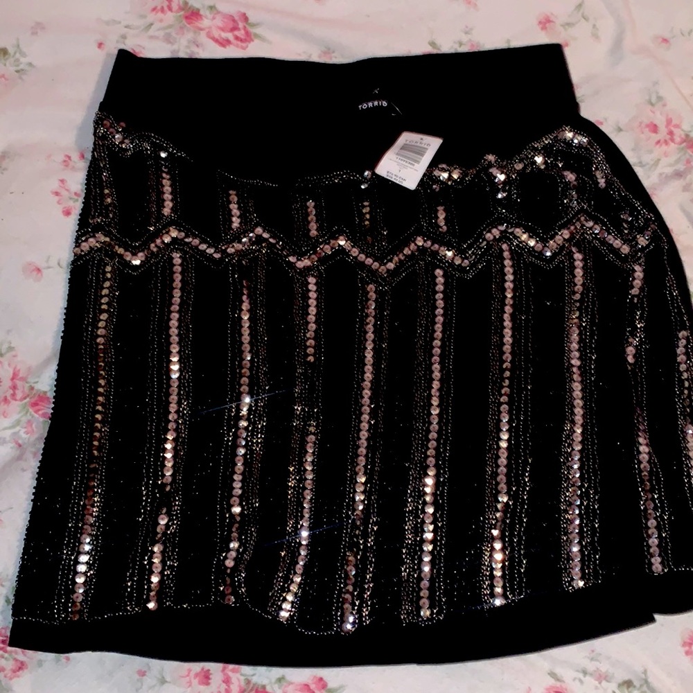 Torrid Mini Skirt with Sequin Sparkles Large